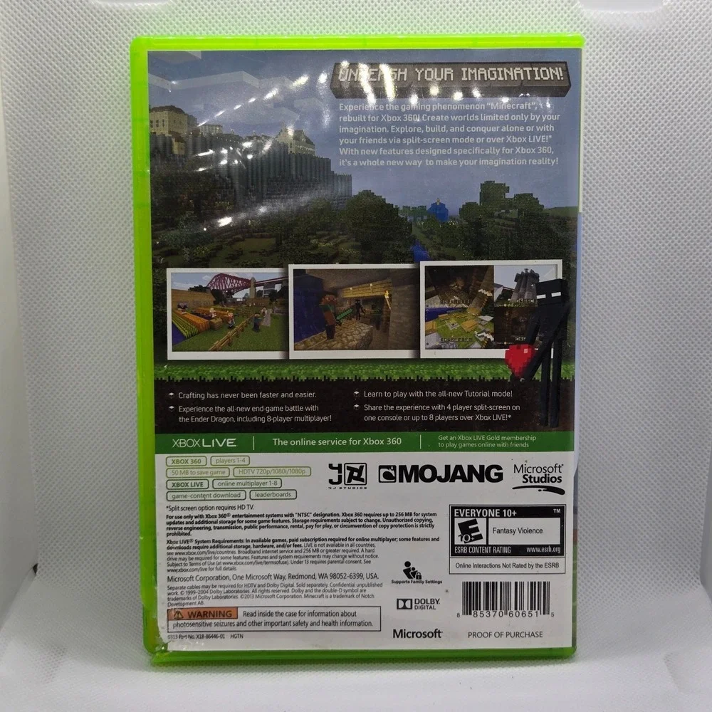 Minecraft (Xbox 360) CASE ONLY - NO GAME DISC